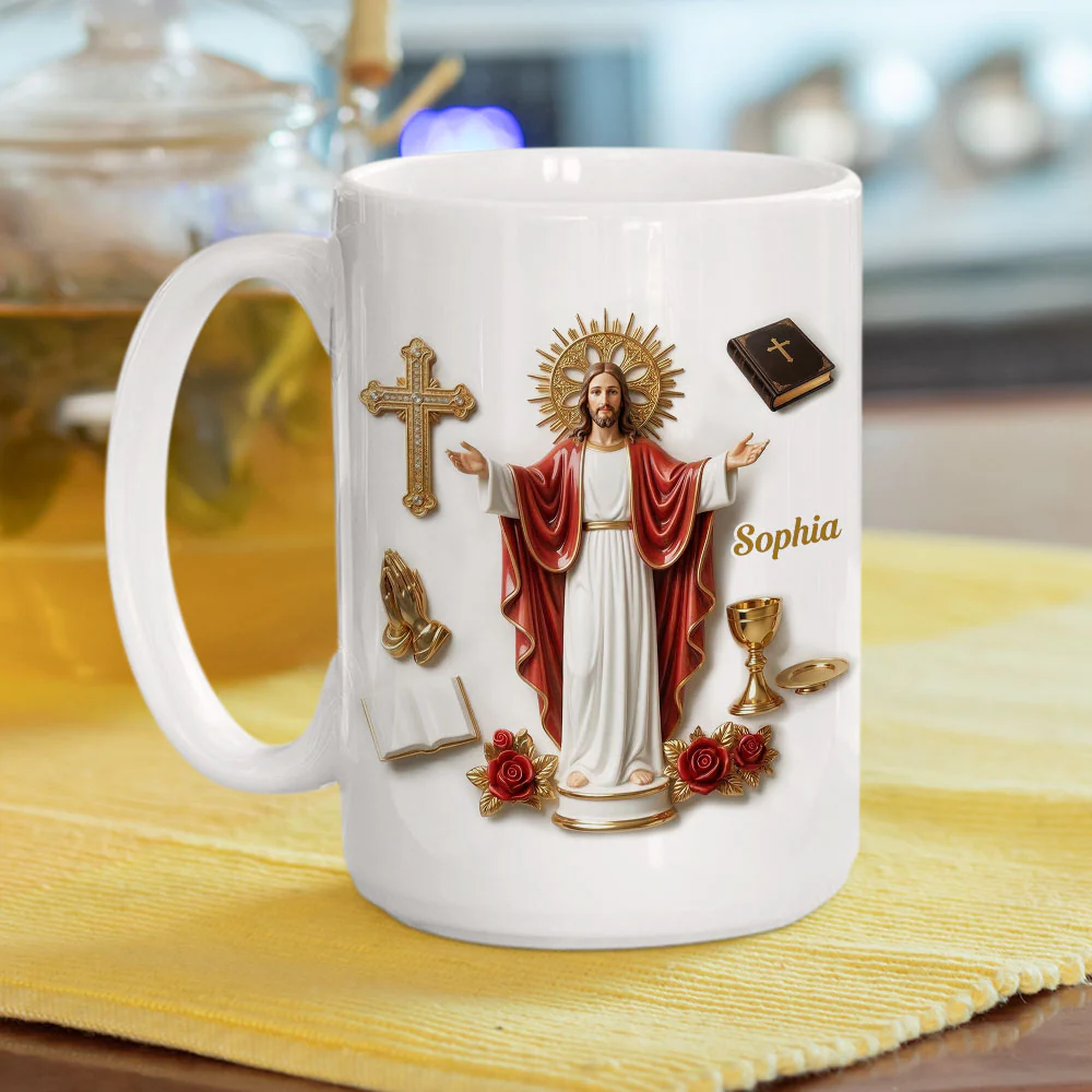 Blessed By Jesus - Personalized Custom 3D Effect Mug - Image 6