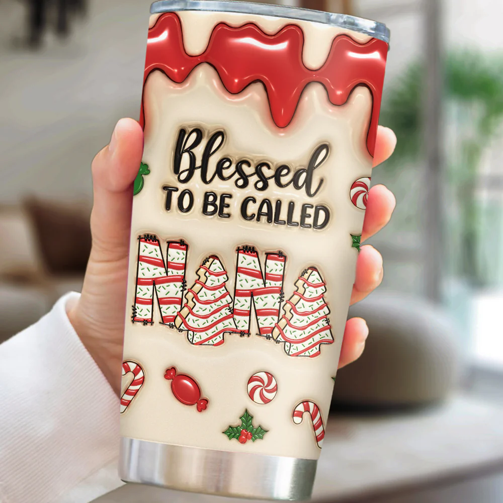 Blessed To Be Called Nana - Personalized Custom 3D Inflated Effect Tumbler - Image 3