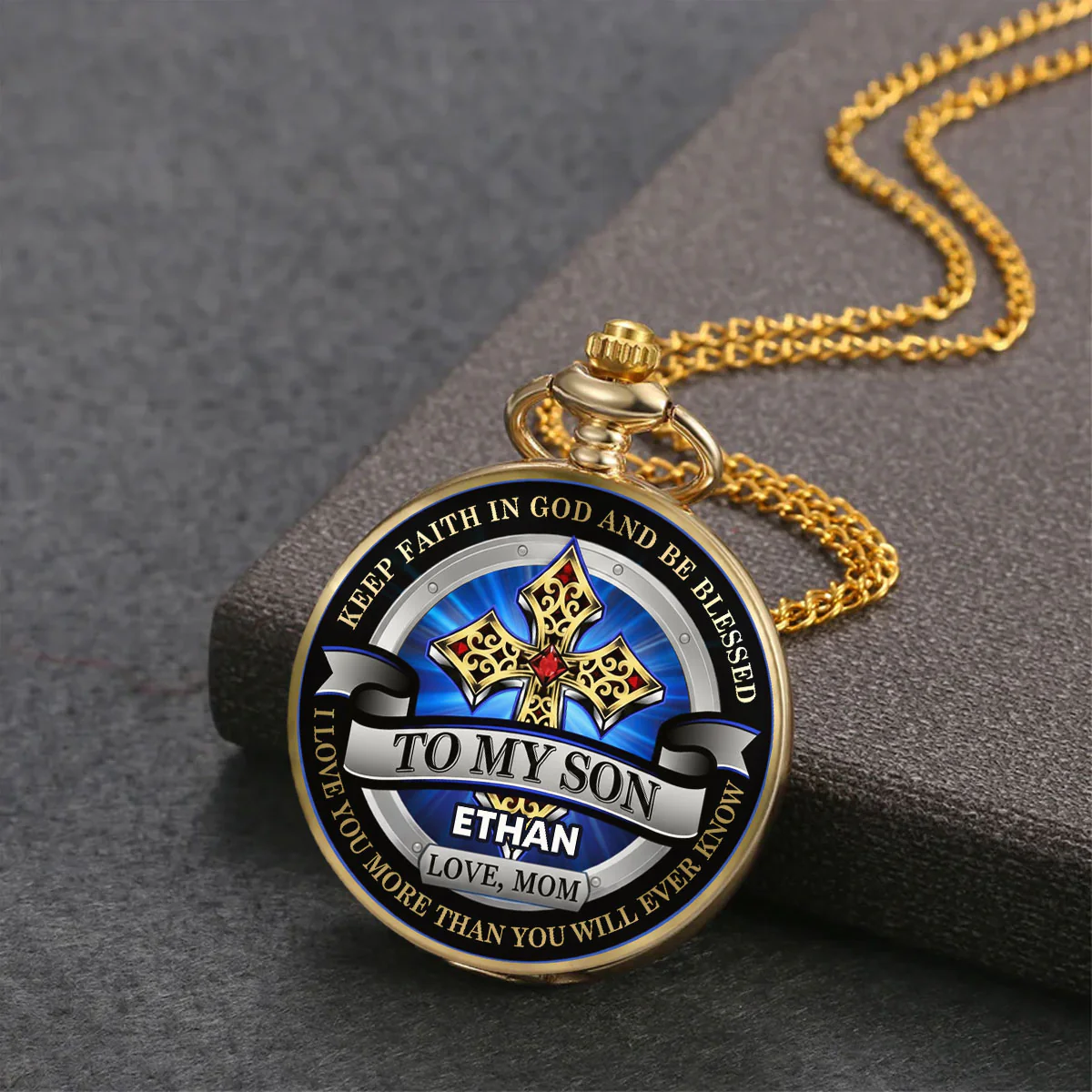 Blessings And Love From Parent - Personalized Custom Print Pocket Watch - Image 3