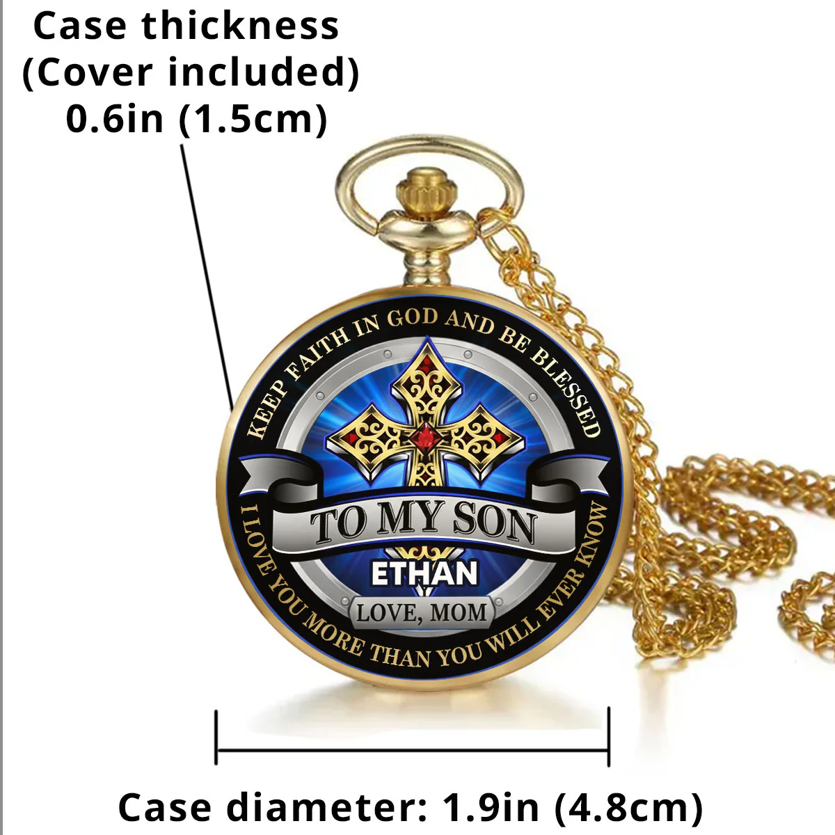 Blessings And Love From Parent - Personalized Custom Print Pocket Watch - Image 4
