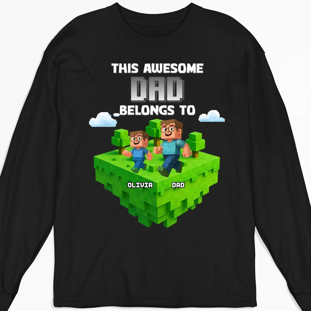 Block World Dad And Kids - Personalized Custom Shirt - Image 9
