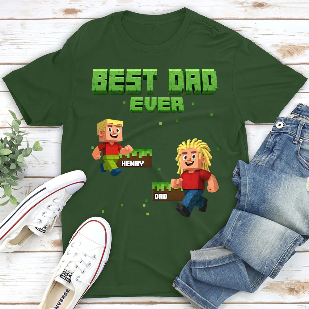 Blocky Daddy - Personalized Custom Shirt - Image 3