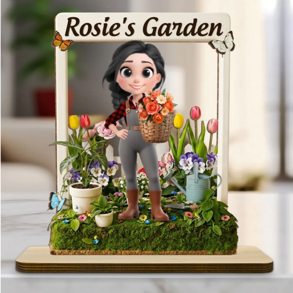 Bloom Inside - Personalized Custom 2-Layer Wood Plaque With Flat Base - Image 5