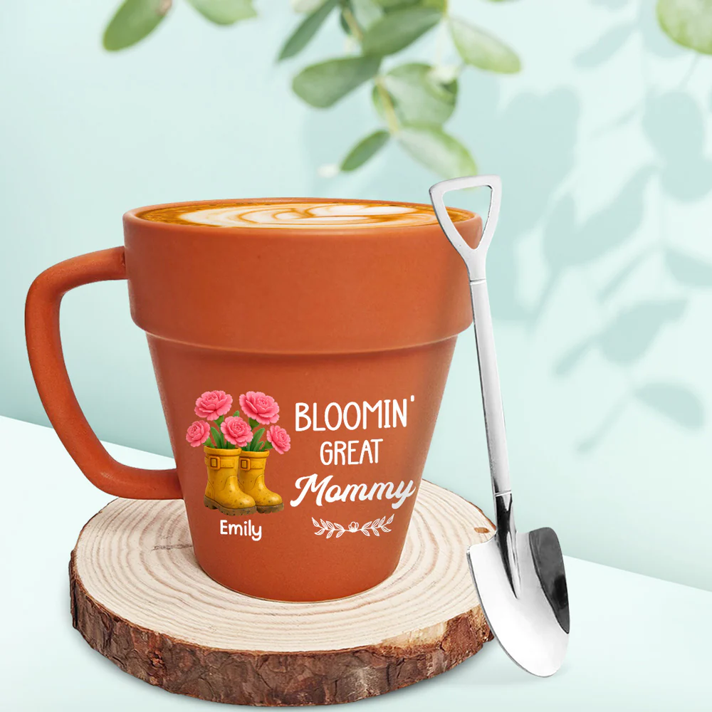 Simply The Best Mom - Personalized Custom Plant Pot Mug - Image 3