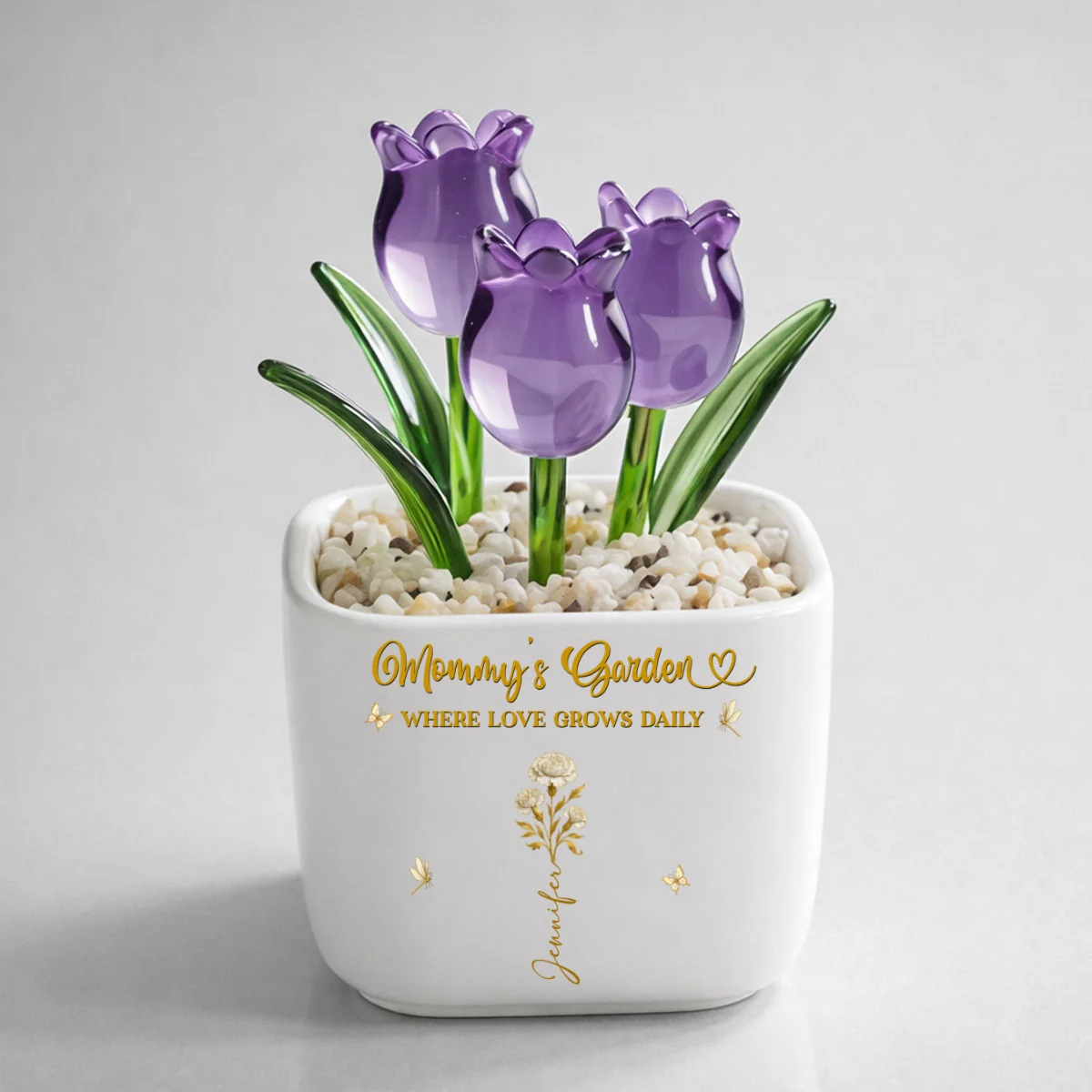 Blooming Bonds - Personalized Custom Glass Everlasting Tulips - Image 11