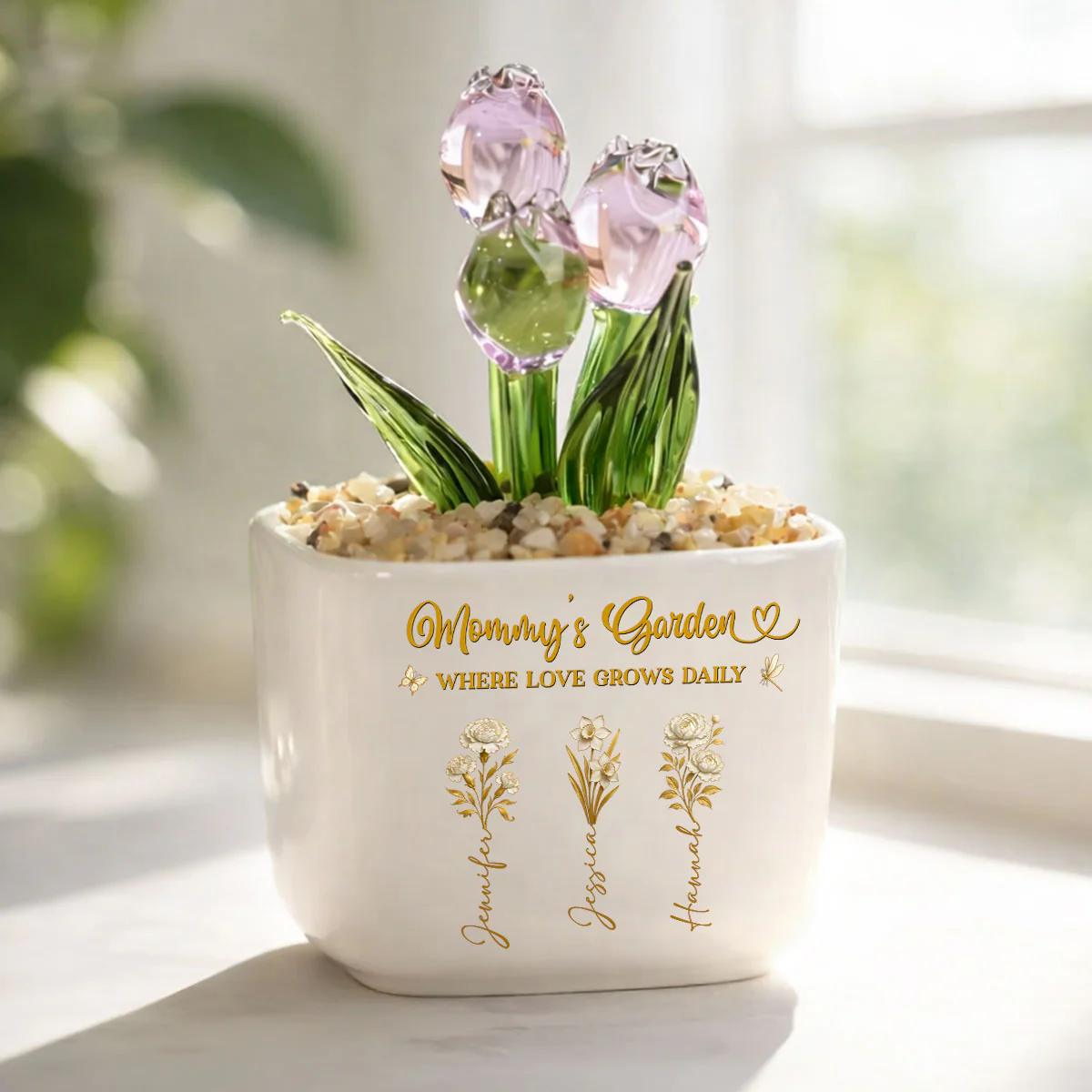 Blooming Bonds - Personalized Custom Glass Everlasting Tulips - Image 2