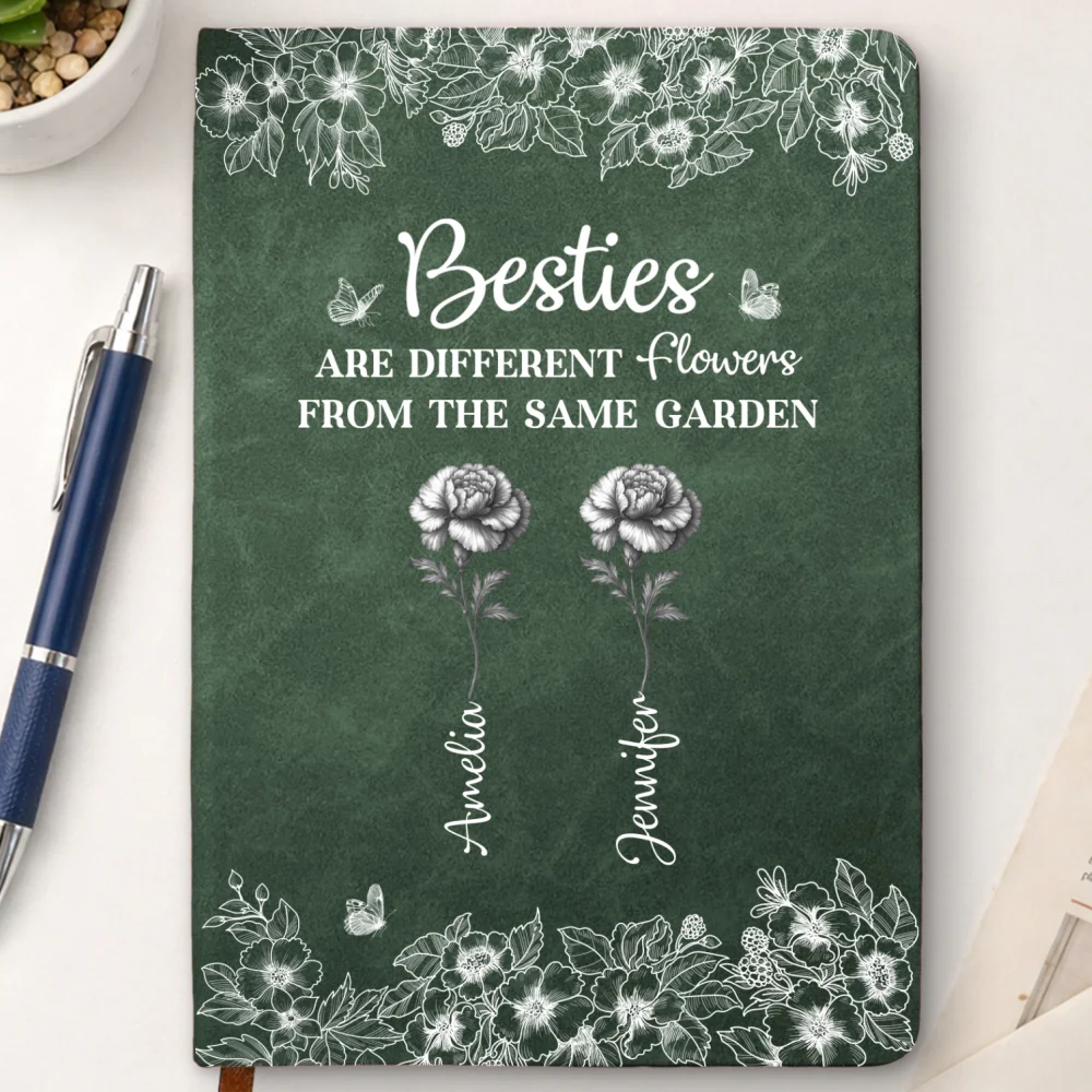 Blooming Together - Personalized Custom Leather Journal - Image 12