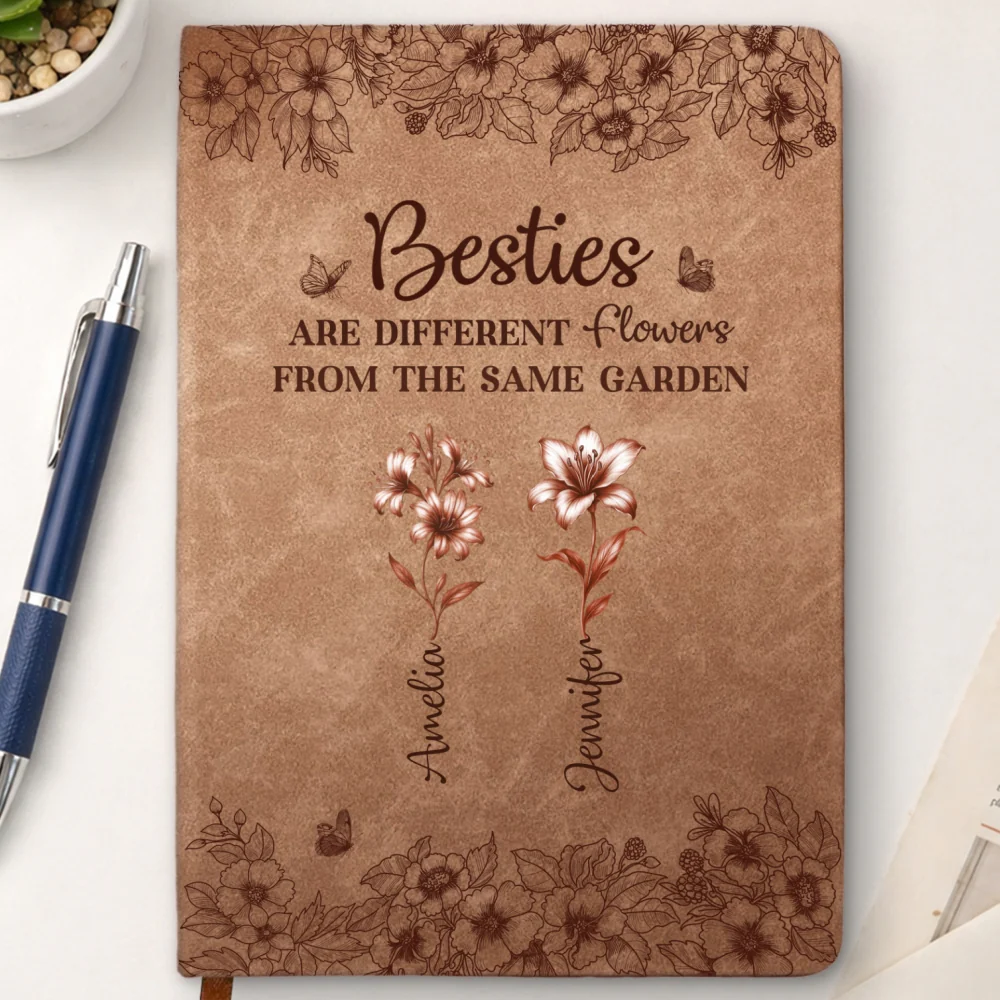 Blooming Together - Personalized Custom Leather Journal - Image 14