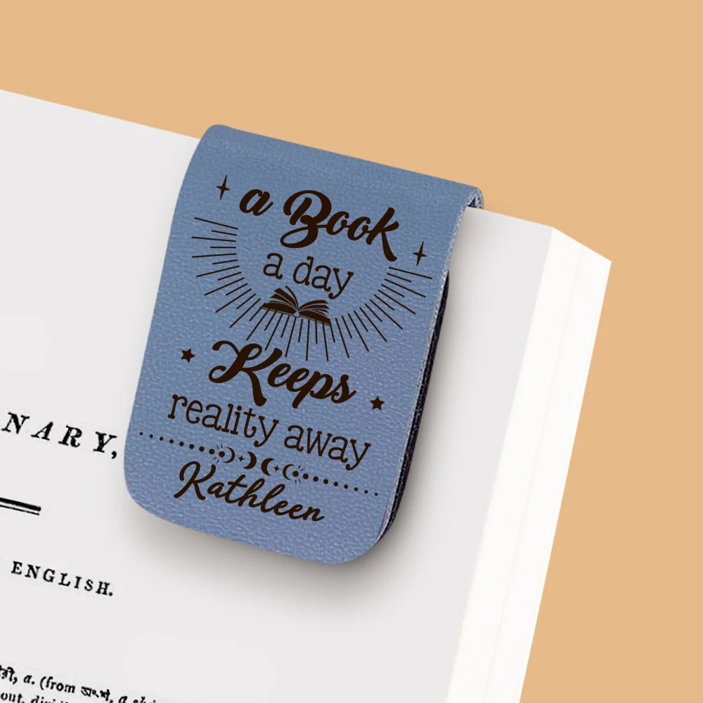 Book Lover - Personalized Custom Leather Bookmark - Image 7