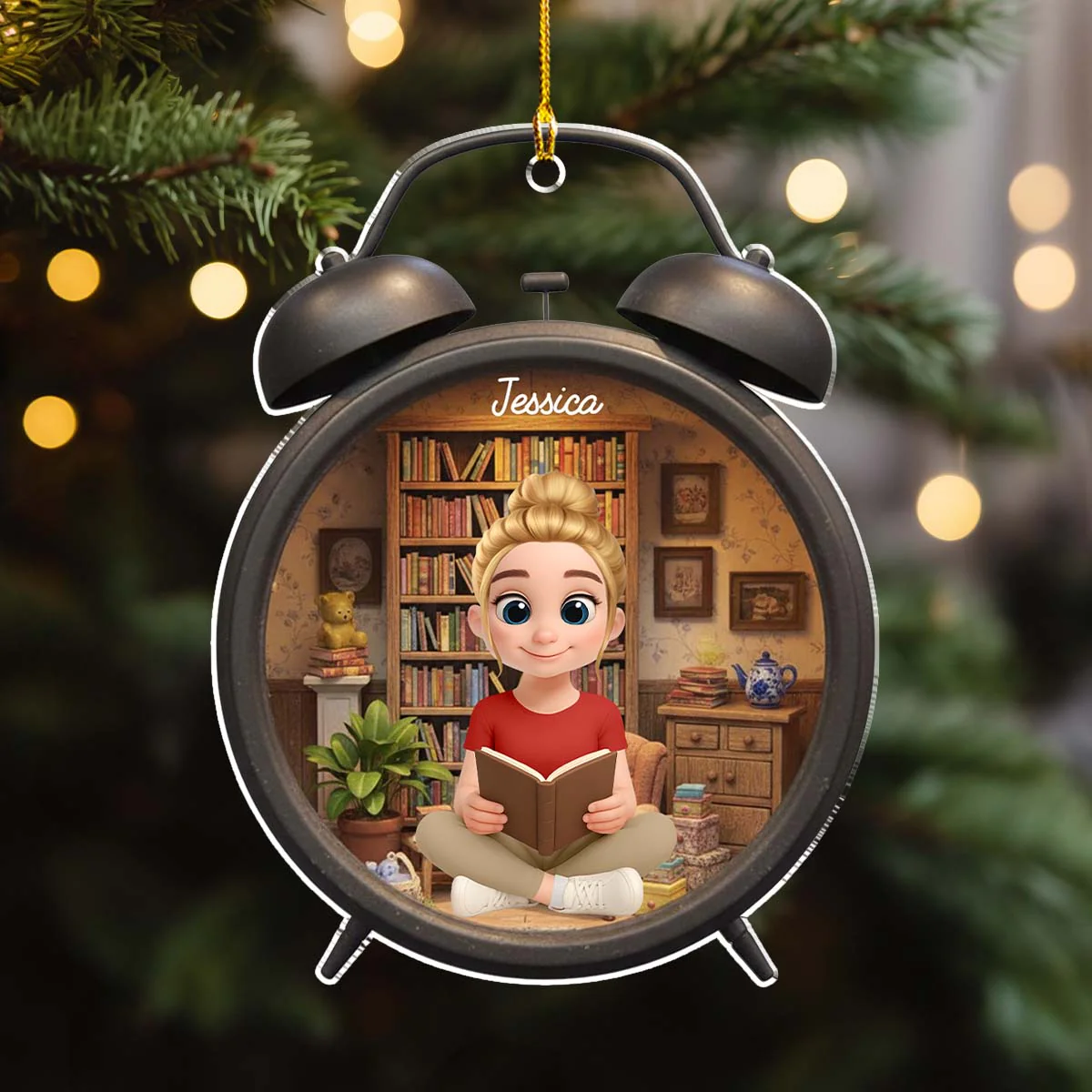 Book Lovers - Personalized Custom Acrylic Ornament - Image 5