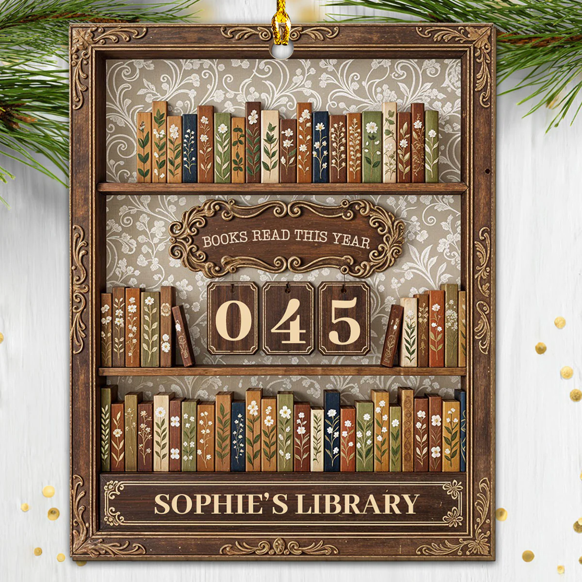 Books Make Moments Magical - Personalized Custom 3D Effect Wood Ornament - Image 3