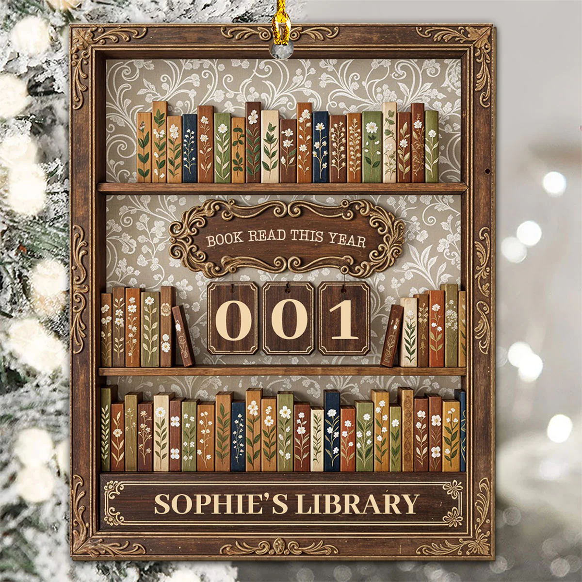 Books Make Moments Magical - Personalized Custom 3D Effect Wood Ornament - Image 4