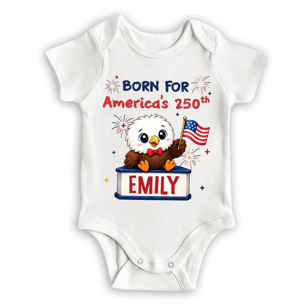 Born For America 250 - Personalized Custom Baby Onesie