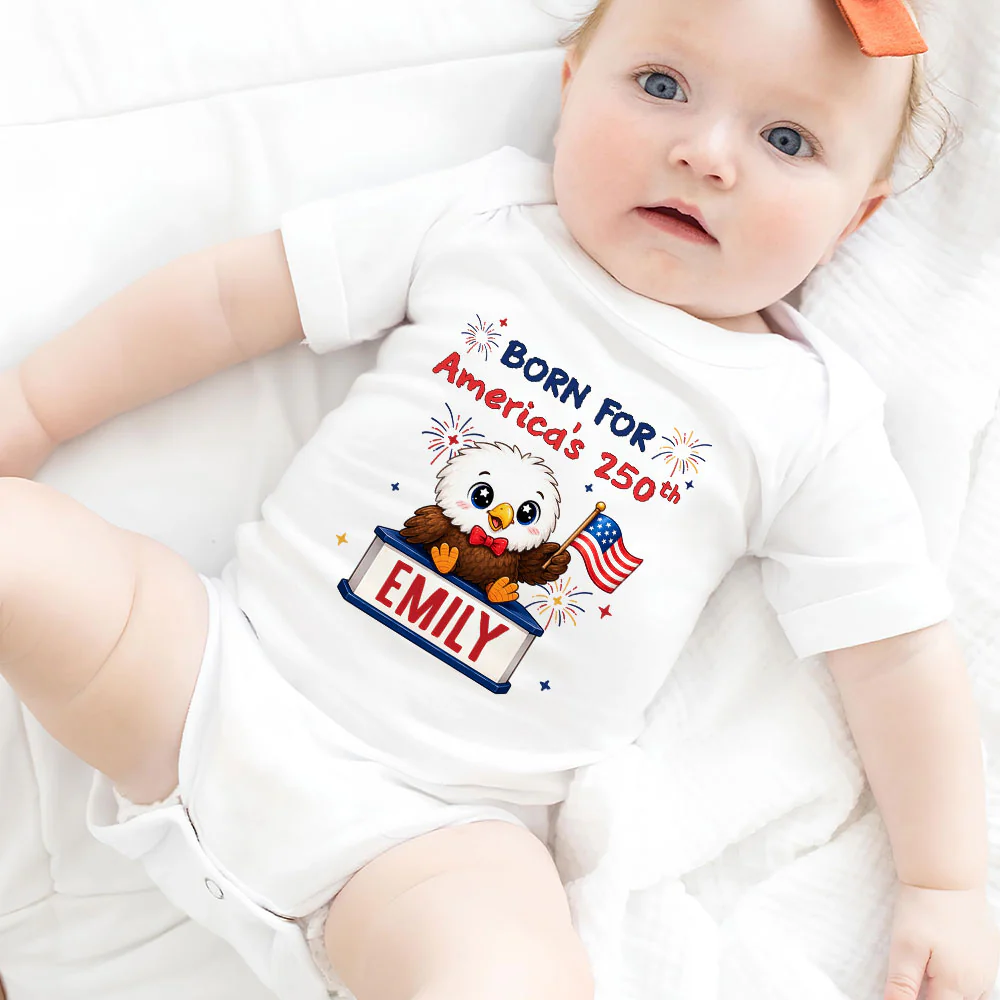 Born For America 250 - Personalized Custom Baby Onesie - Image 6