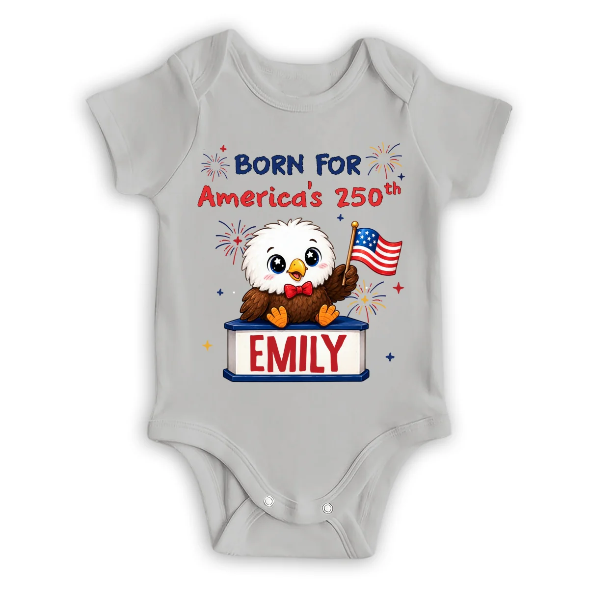 Born For America 250 - Personalized Custom Baby Onesie - Image 8