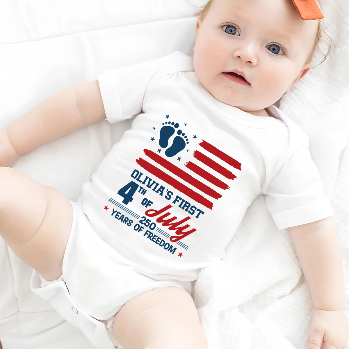 Born In America - Personalized Custom Baby Onesie - Image 7