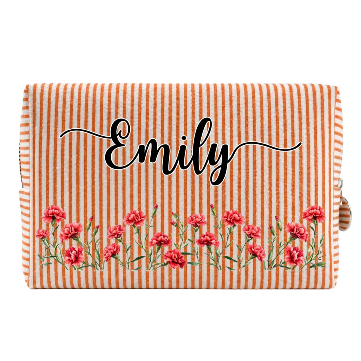 Born To Bloom - Personalized Custom Seersucker Print Makeup Bag - Image 15