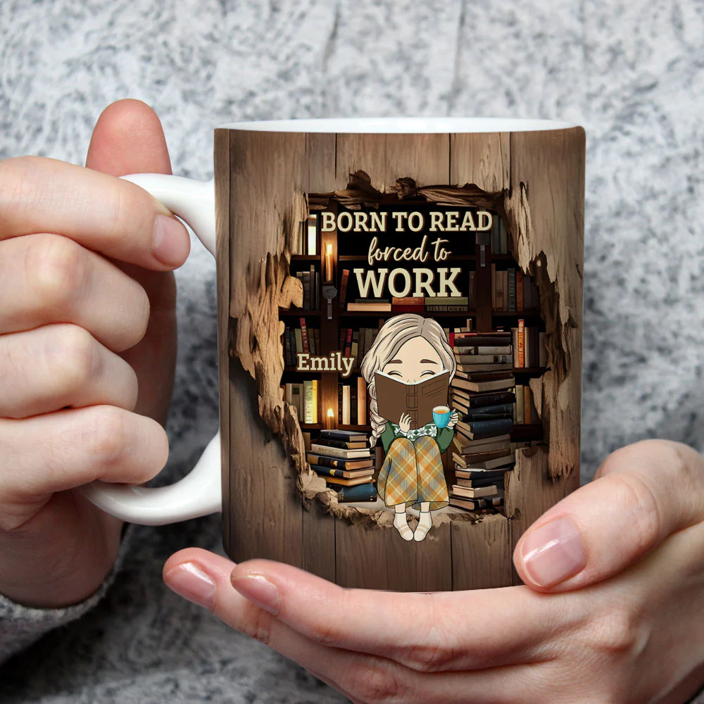 Born To Read - Personalized Custom Coffee Mug - Image 3