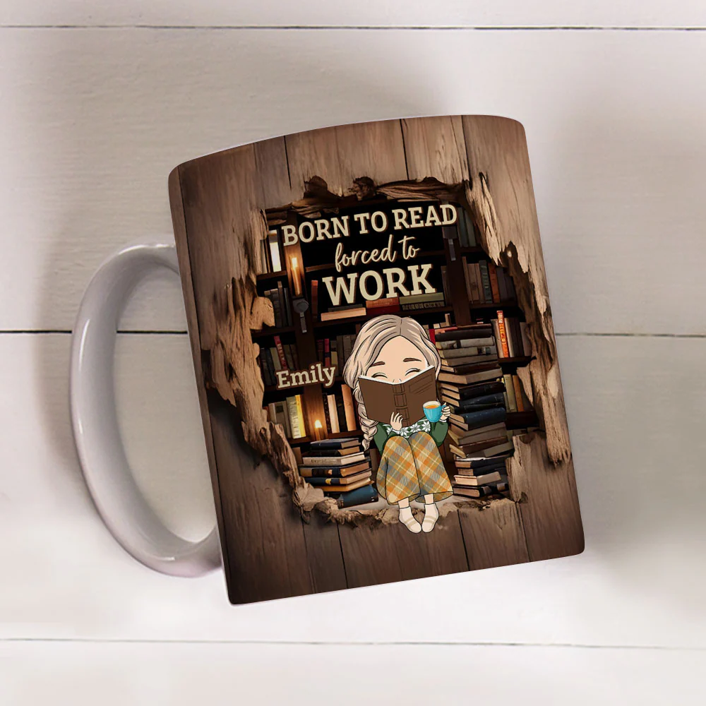 Born To Read - Personalized Custom Coffee Mug - Image 4