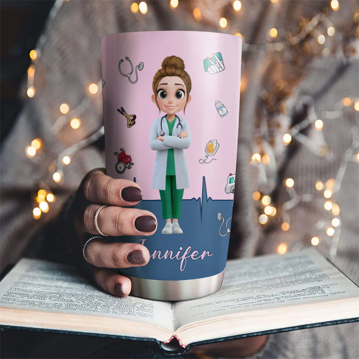 Born To Save Lives - Personalized Custom Tumbler - Image 2