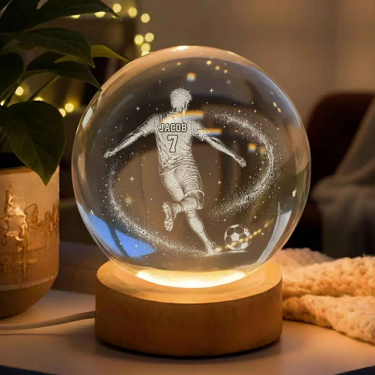 Born To Shine - Personalized Custom Crystal Globe Lamp