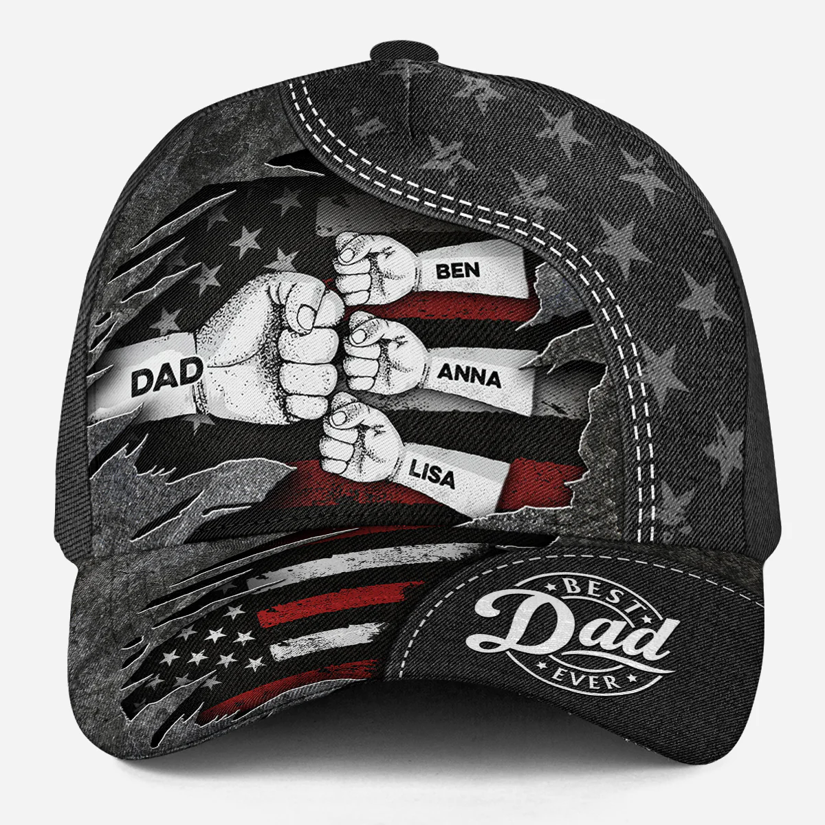 Brave Dad Bigger Heart - Personalized Custom Classic Cap