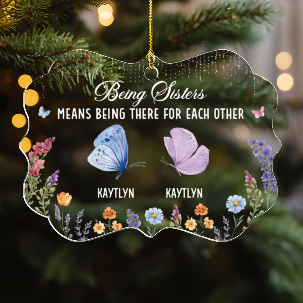 Brother And Sister Being There For Each Other - Personalized Custom Acrylic Ornament - Image 6