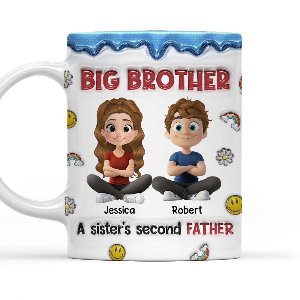 Brother Is A Second Father - Personalized Custom 3D Inflated Effect Mug