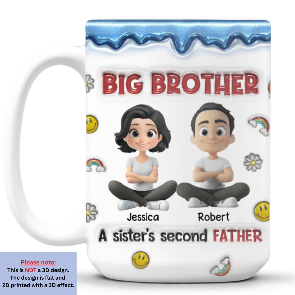 Brother Is A Second Father - Personalized Custom 3D Inflated Effect Mug - Image 8