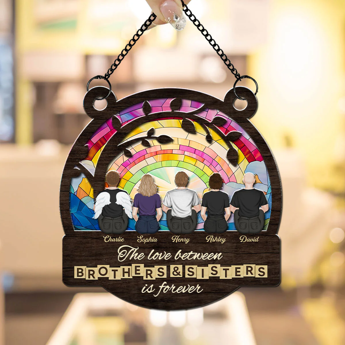 Brothers And Sisters Forever - Personalized Custom Suncatcher - Image 3