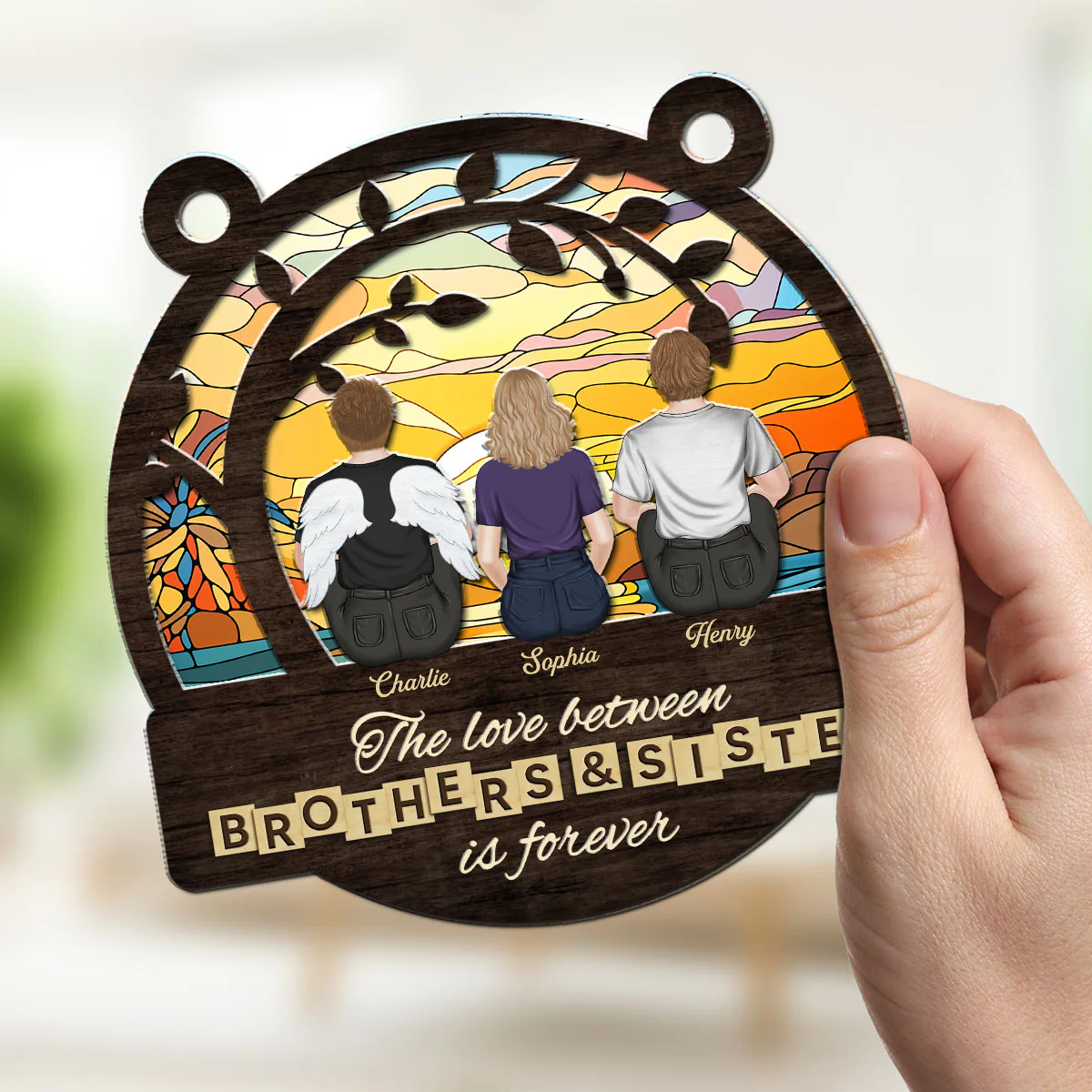 Brothers And Sisters Forever - Personalized Custom Suncatcher - Image 4