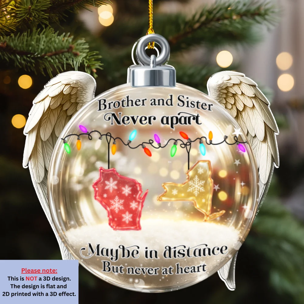 Brothers And Sisters Never Apart - Personalized Custom Acrylic Ornament - Image 7