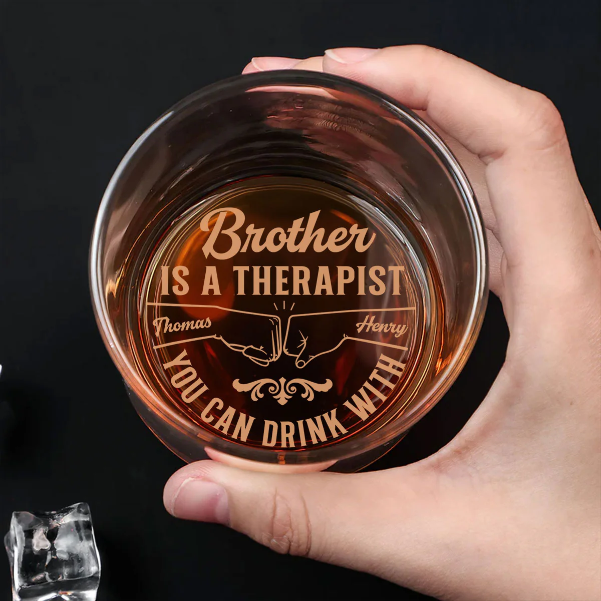 Brothers Make The Best Therapists - Personalized Custom Engraved Whiskey Glass