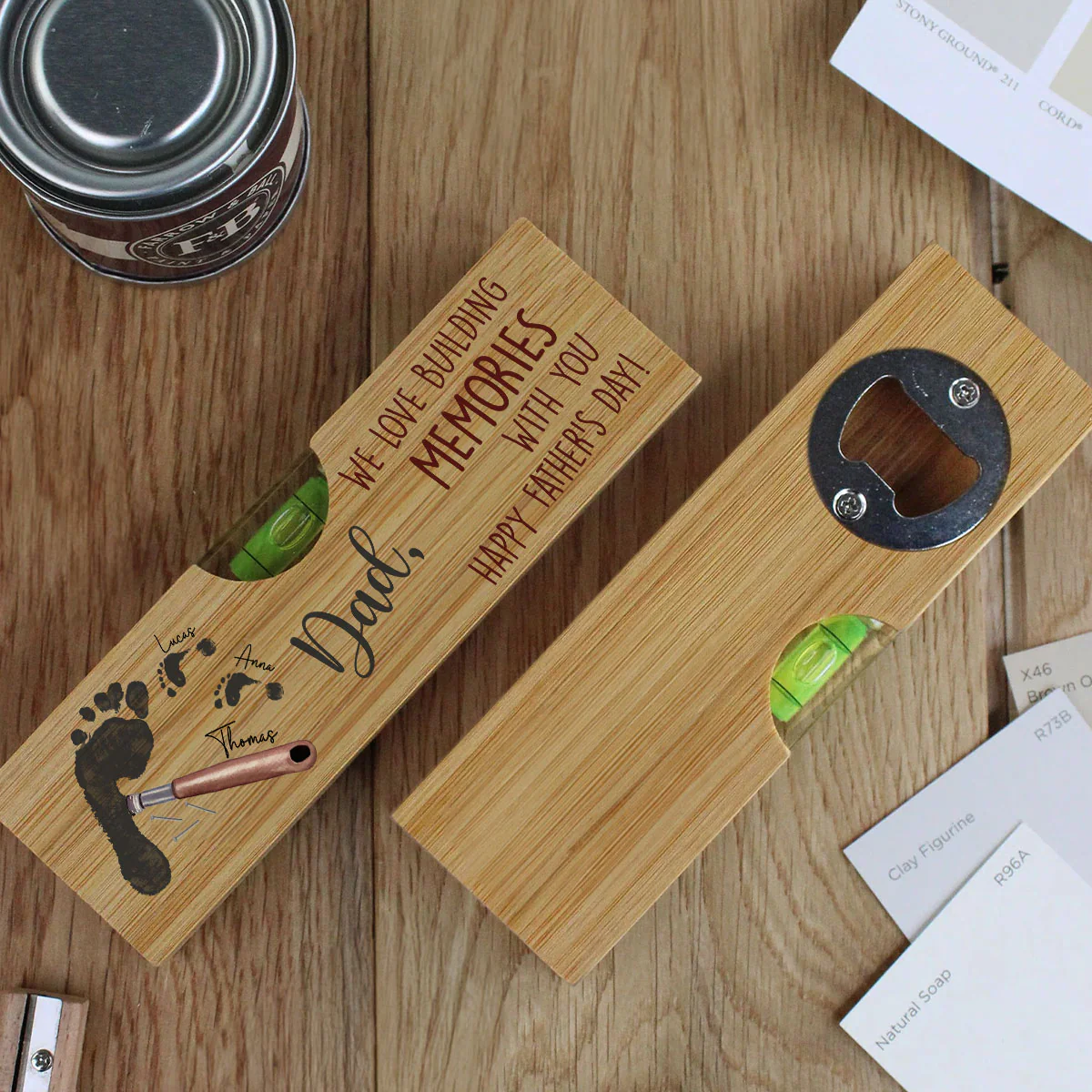 Building Memories With You - Personalized Custom Wooden Spirit Level Bottle Opener - Image 3
