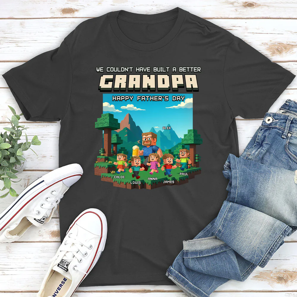 Built A Better Grandpa - Personalized Custom Shirt - Image 3