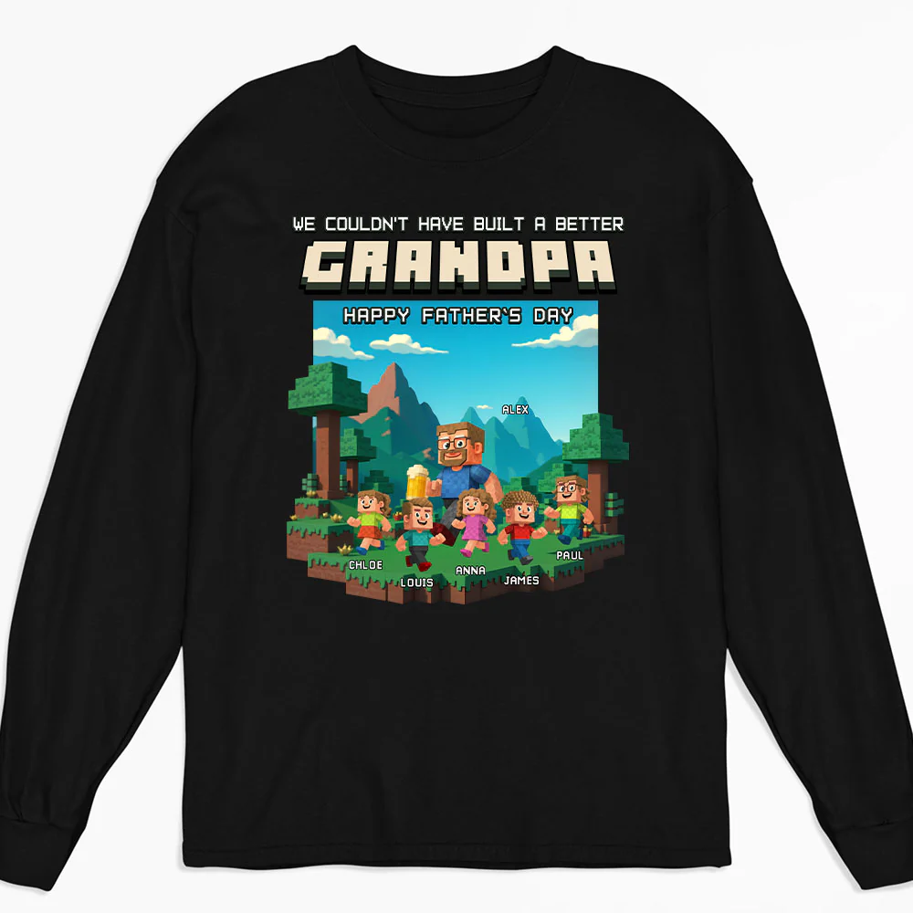 Built A Better Grandpa - Personalized Custom Shirt - Image 5