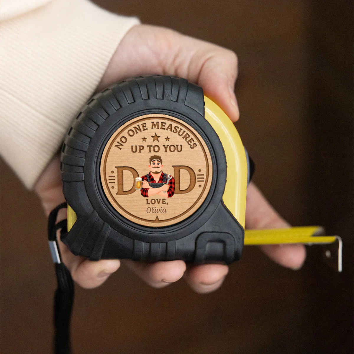Built With Love Dad - Personalized Custom Tape Measure - Image 4