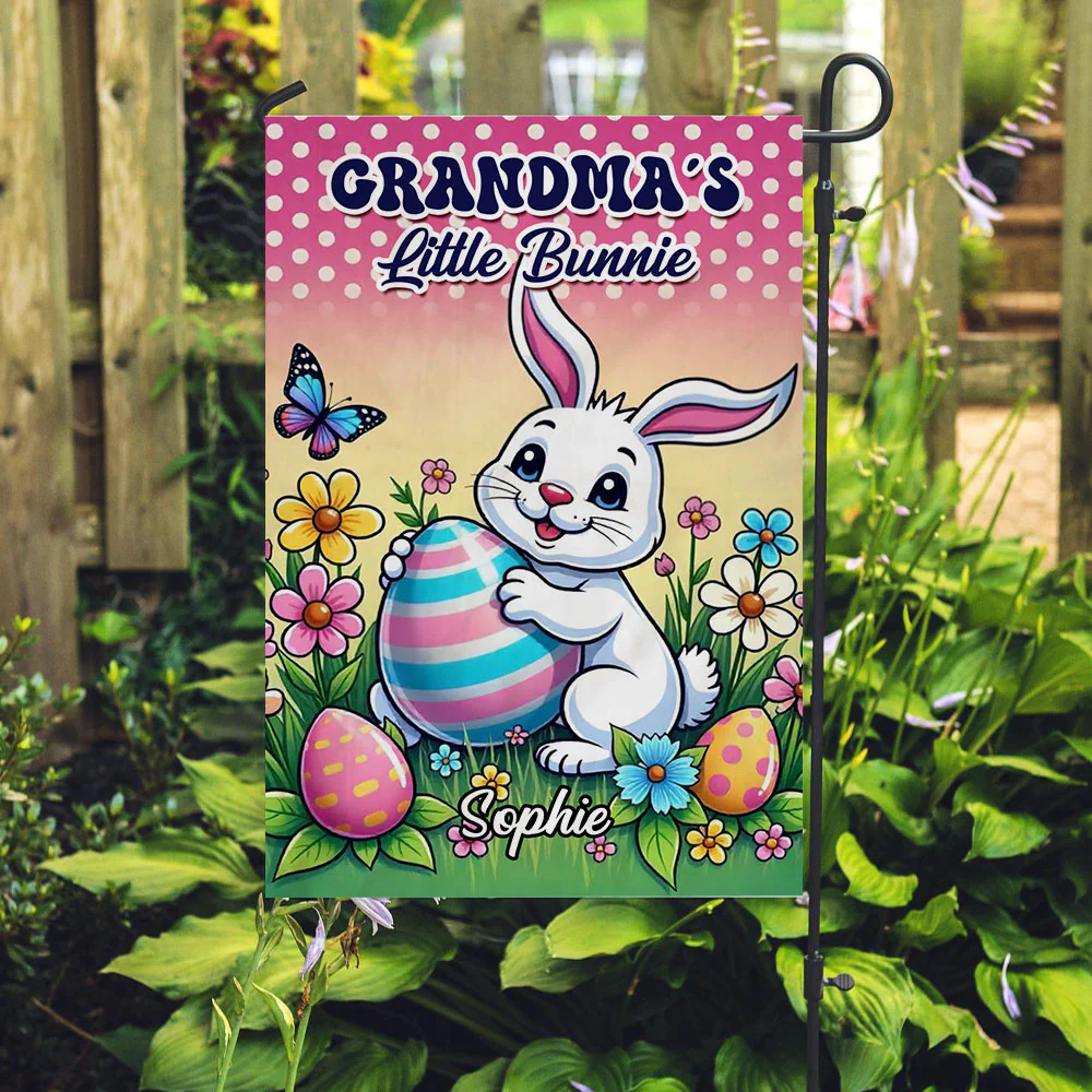 Bunny Bliss Celebration - Personalized Custom Flag - Image 5