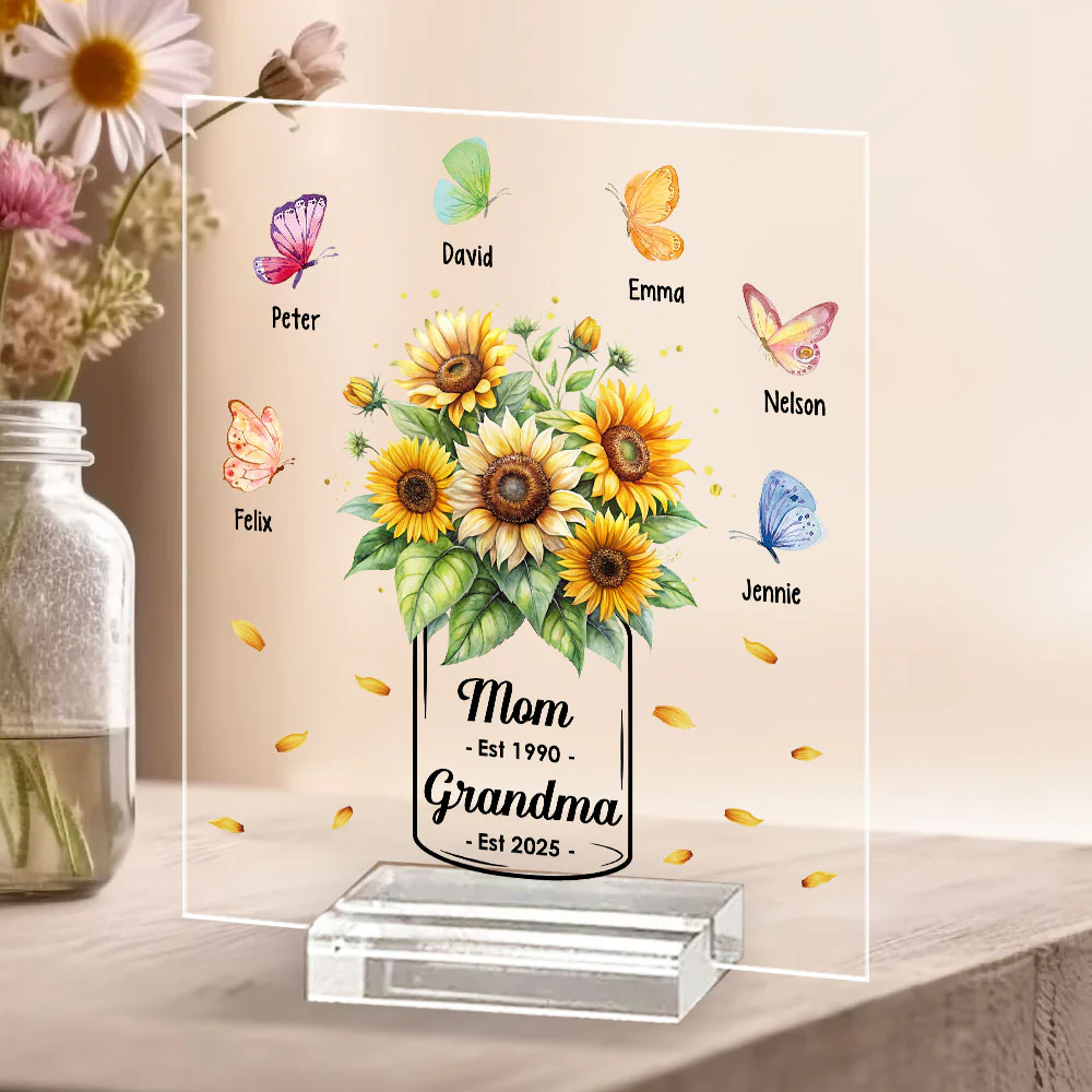 Butterfly Of Love - Personalized Custom Acrylic Plaque With Base - Image 4