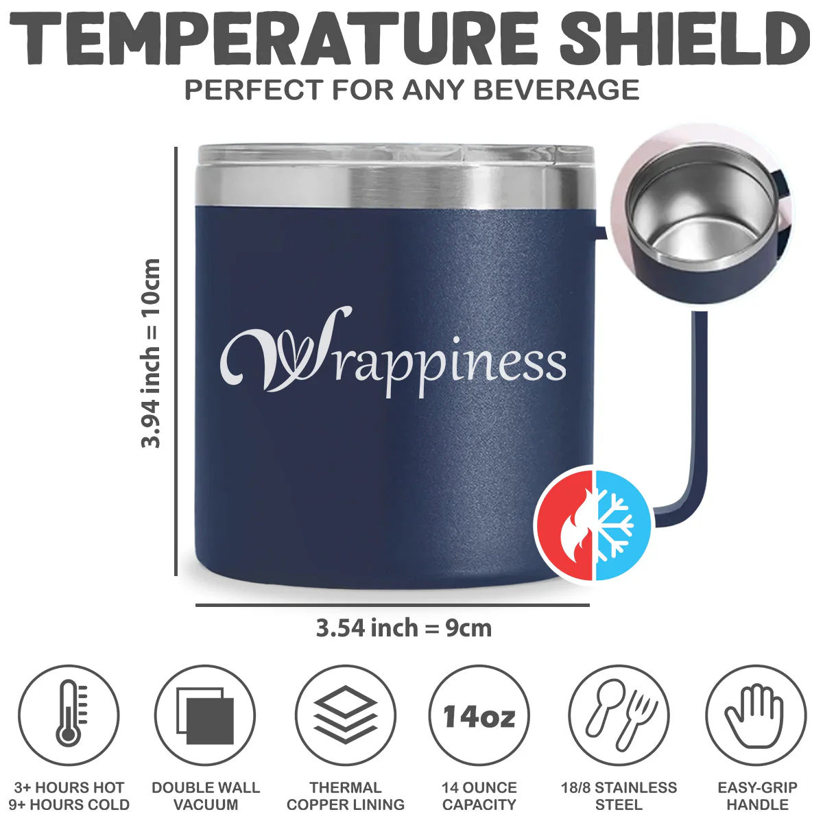 Campfire And Coffee Cup - Personalized Custom 14oz Stainless Steel Tumbler With Handle - Image 6