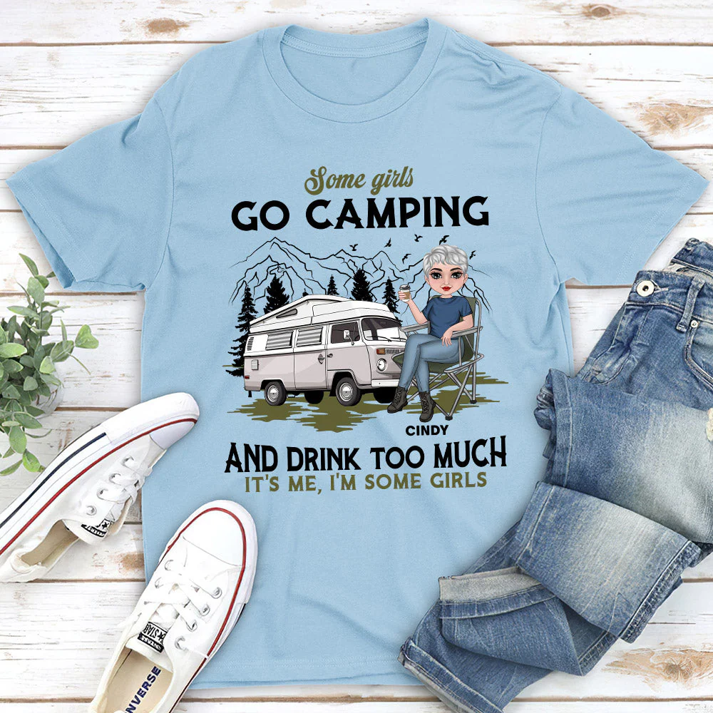 Camping And Drink - Personalized Custom Unisex T-shirt - Image 4