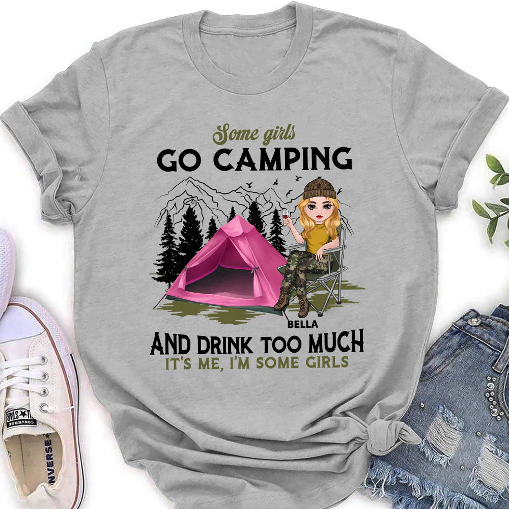 Camping And Drink - Personalized Custom Women's T-shirt - Image 2