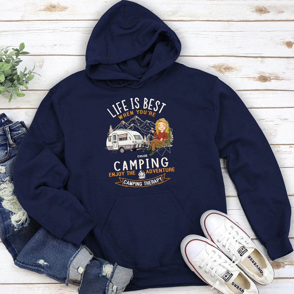 Camping Is Best - Personalized Custom Hoodie - Image 5
