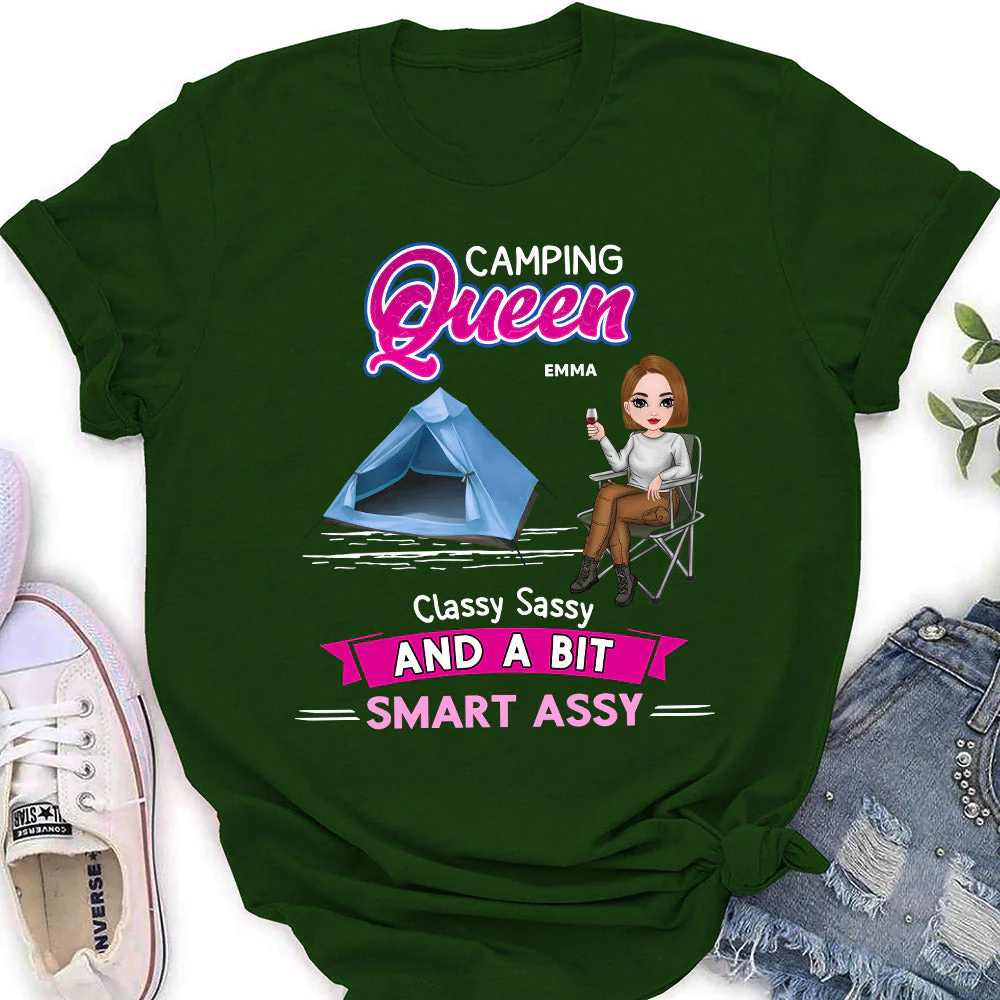 Camping Queen - Personalized Custom Women's T-shirt - Image 4