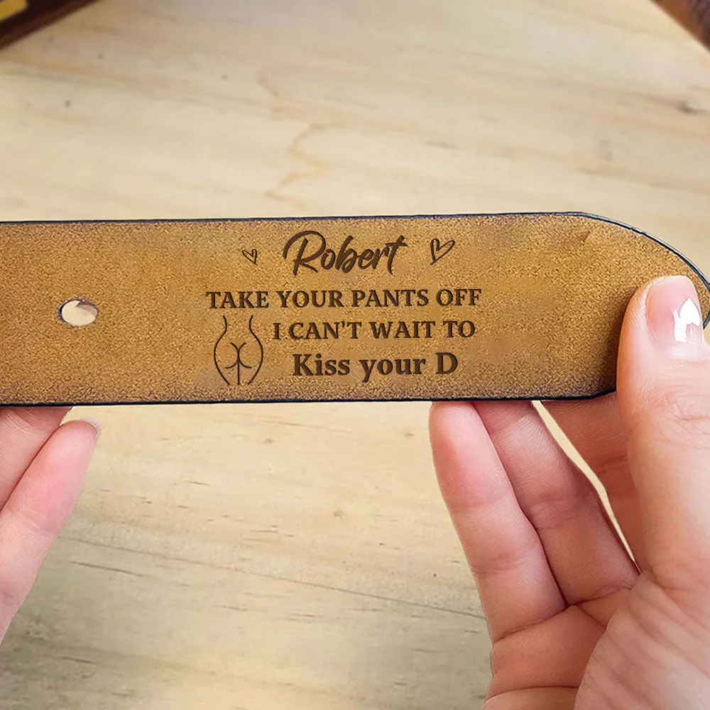 Cannot Wait - Personalized Engraved Leather Belt - Image 3