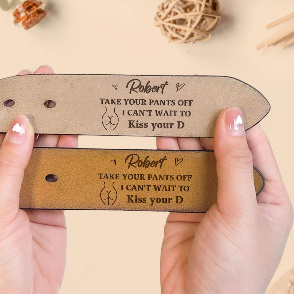 Cannot Wait - Personalized Engraved Leather Belt - Image 4