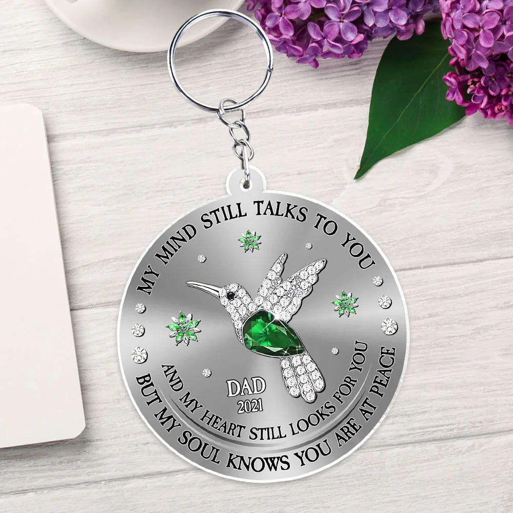 Cardinal Hummingbird My Mind My Heart My Soul - Personalized Custom Acrylic Keychain - Image 2