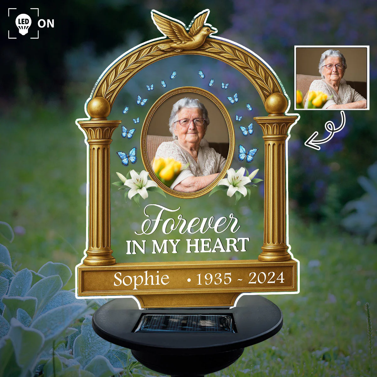 Carried In My Heart - Personalized Custom Solar Light