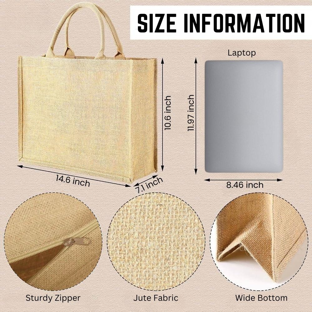 Cartoon Bloom Girl Charm Version 2 - Personalized Custom Jute Tote Bag - Image 6