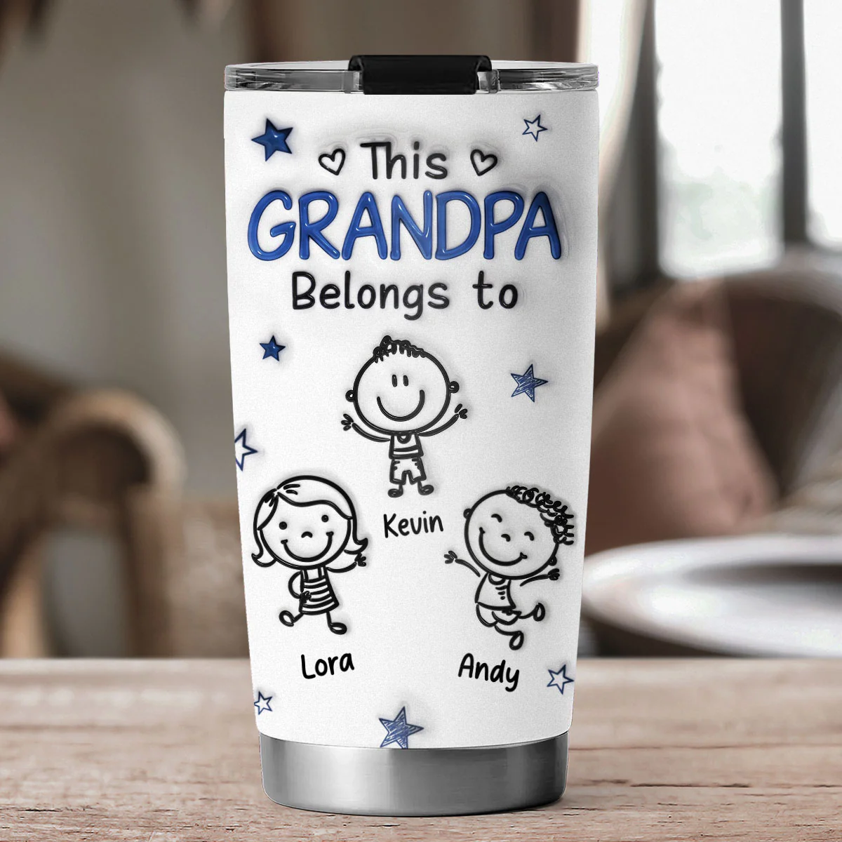 Cartoon Childs - Personalized Custom 3D Inflated Effect Tumbler - Image 3